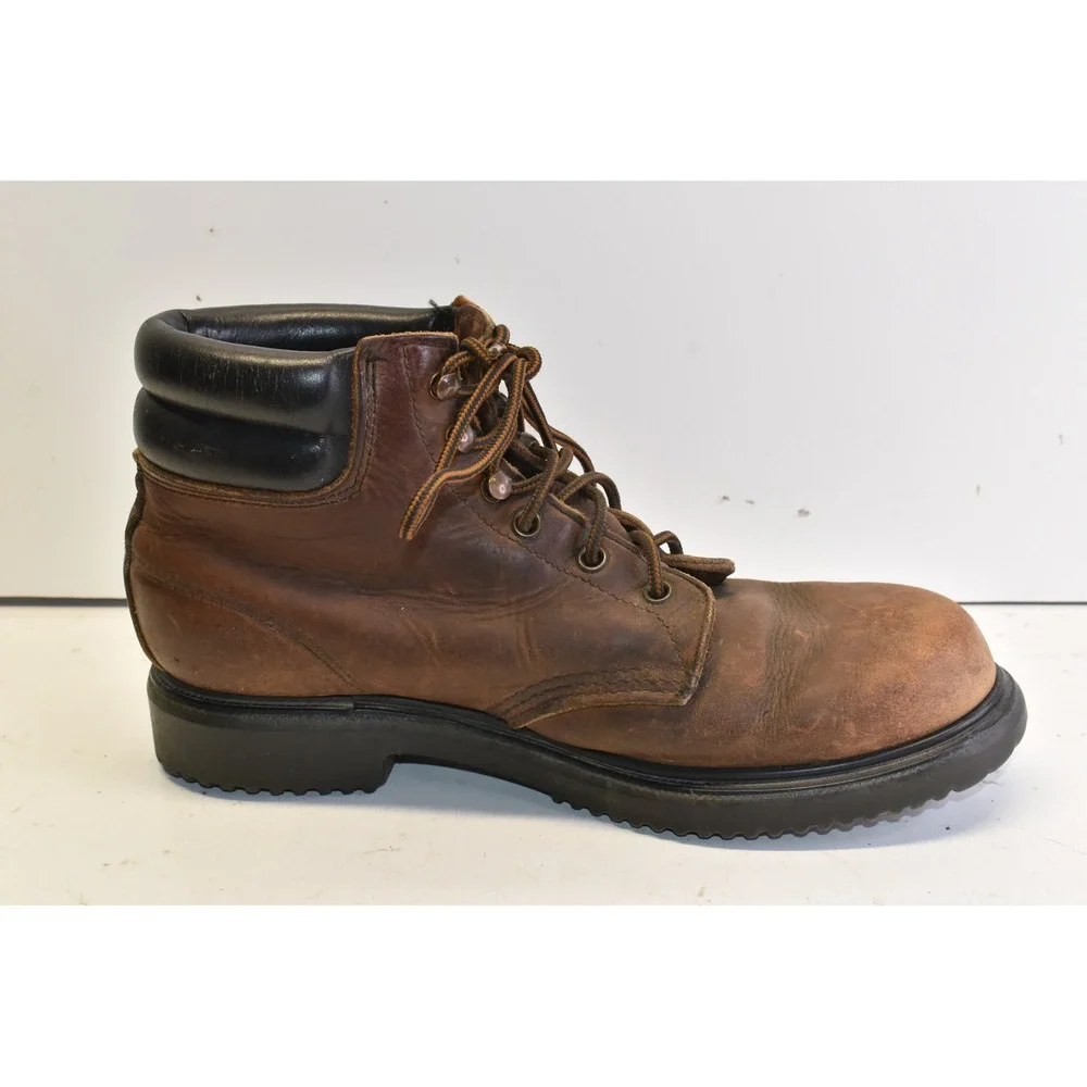 Red Wing 1607 Supersole Work Boots Brown Mens 9B Leather Lace Up Padded USA 90's